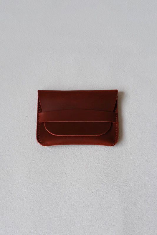 Handmade Genuine Leather Wallet In Wine Red