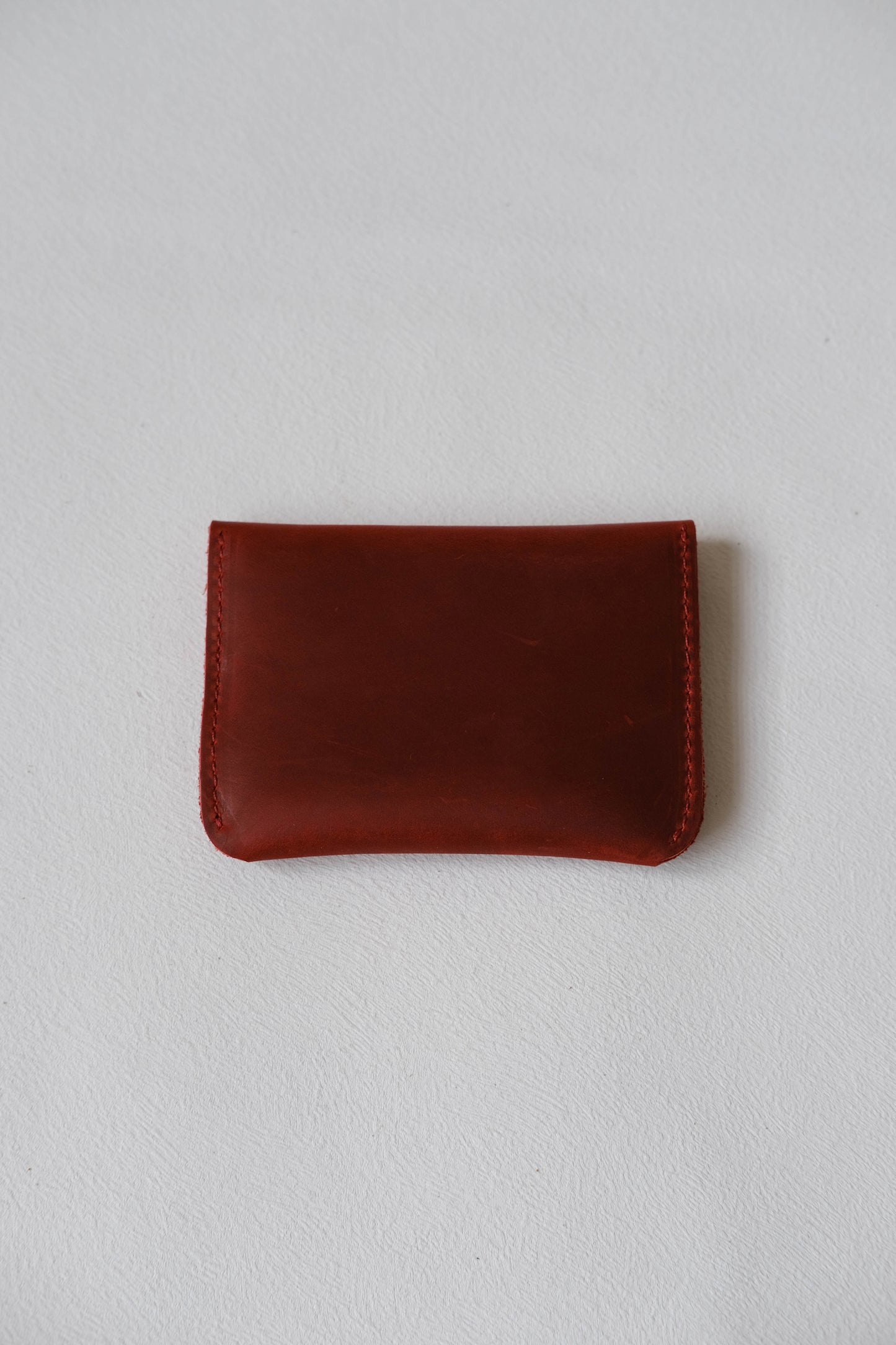 Handmade Genuine Leather Wallet In Wine Red