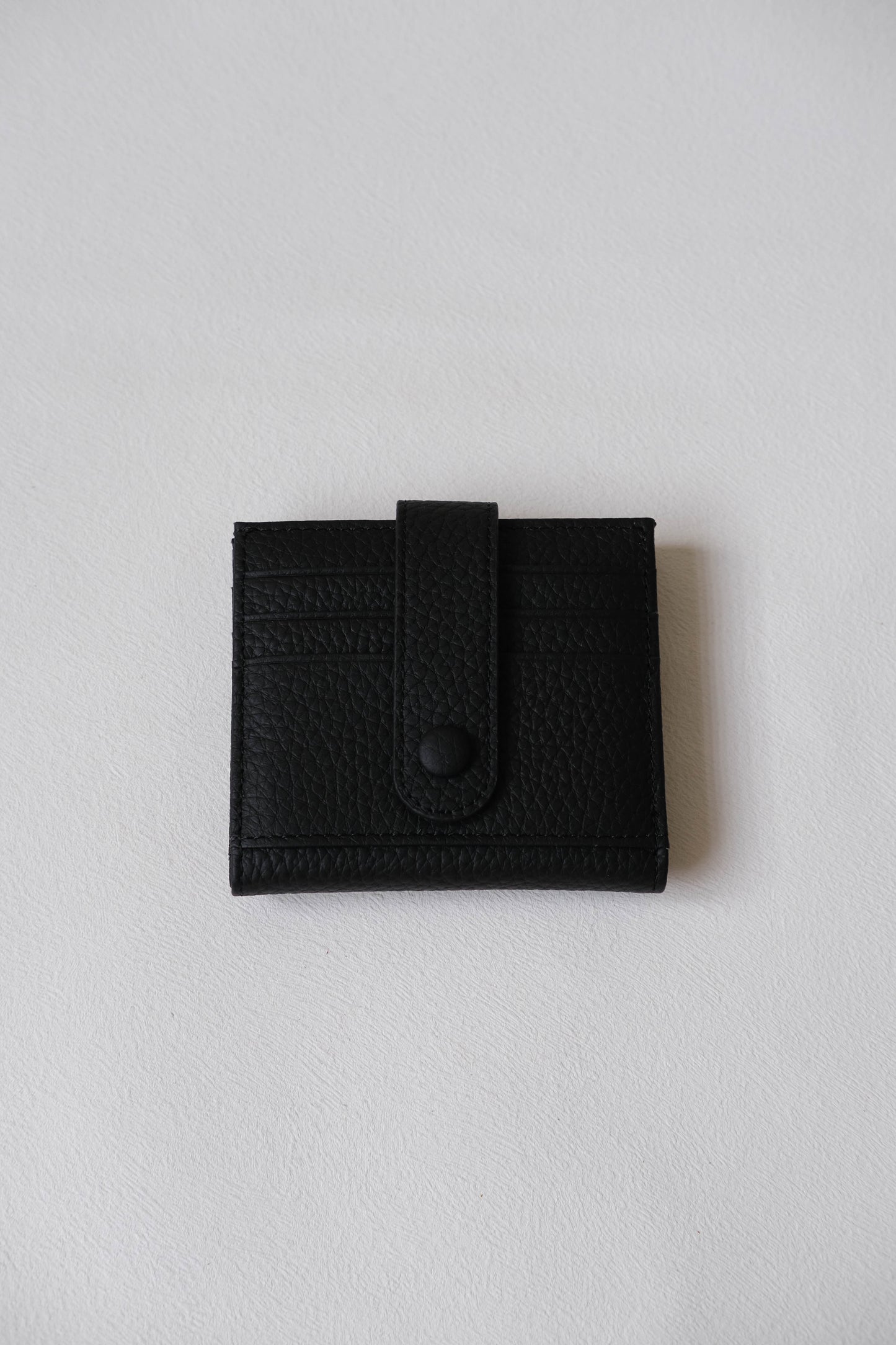 First Layer Genuine Leather Ultra-Thin Small Wallet In Classic Black