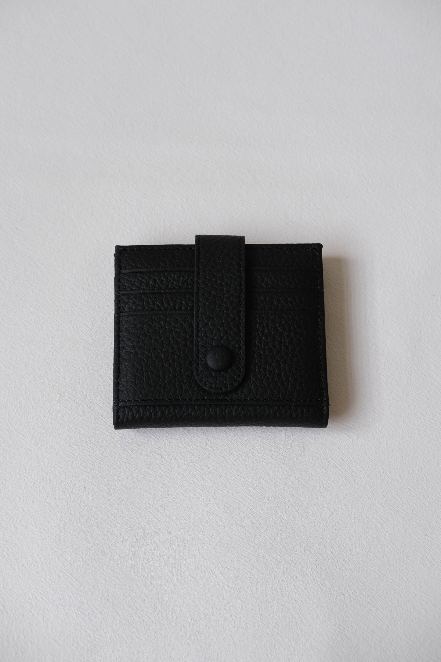 First Layer Genuine Leather Ultra-Thin Small Wallet In Classic Black