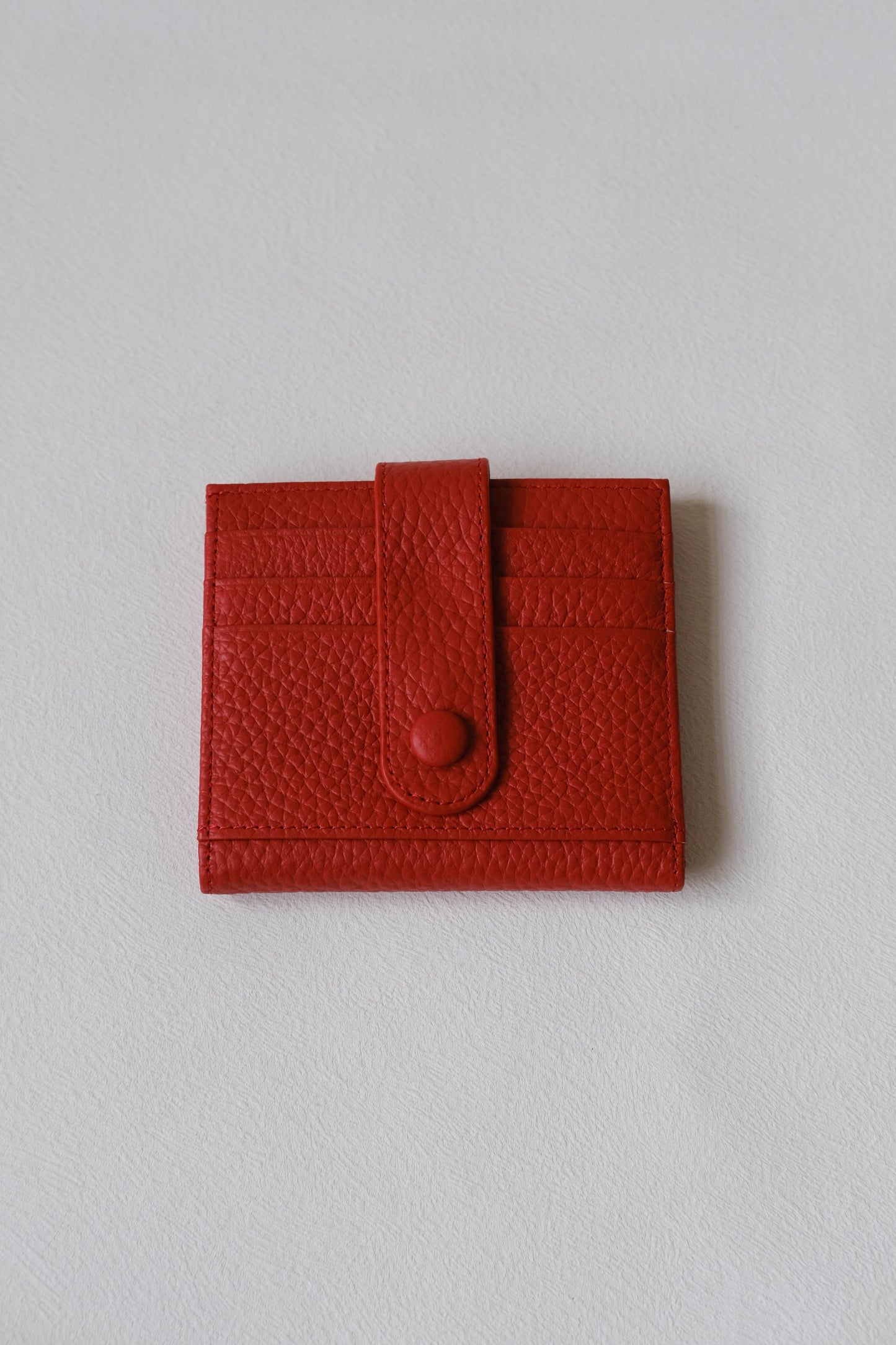 First Layer Genuine Leather Ultra-Thin Small Wallet In Red