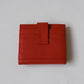 First Layer Genuine Leather Ultra-Thin Small Wallet In Red