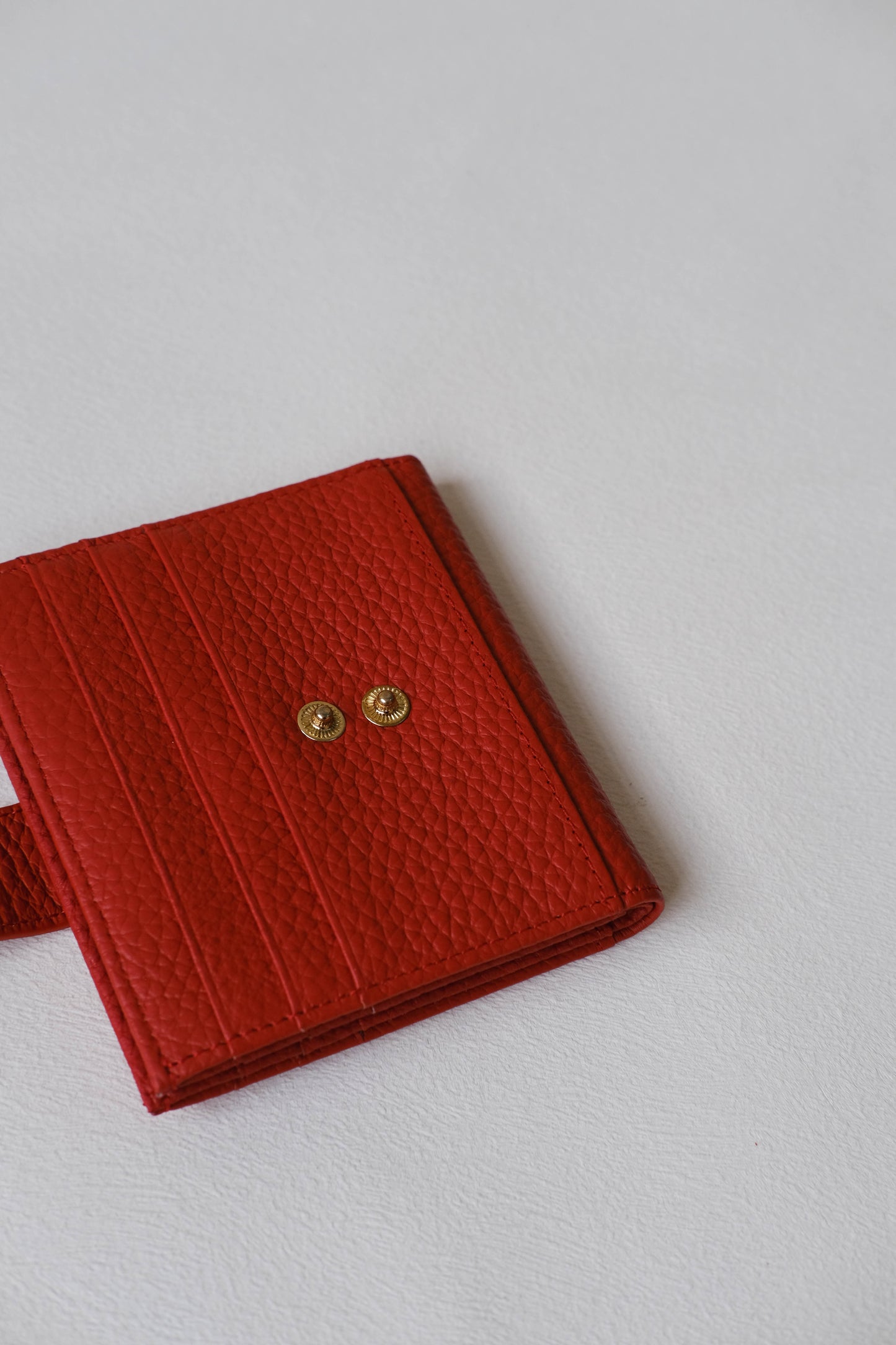 First Layer Genuine Leather Ultra-Thin Small Wallet In Red