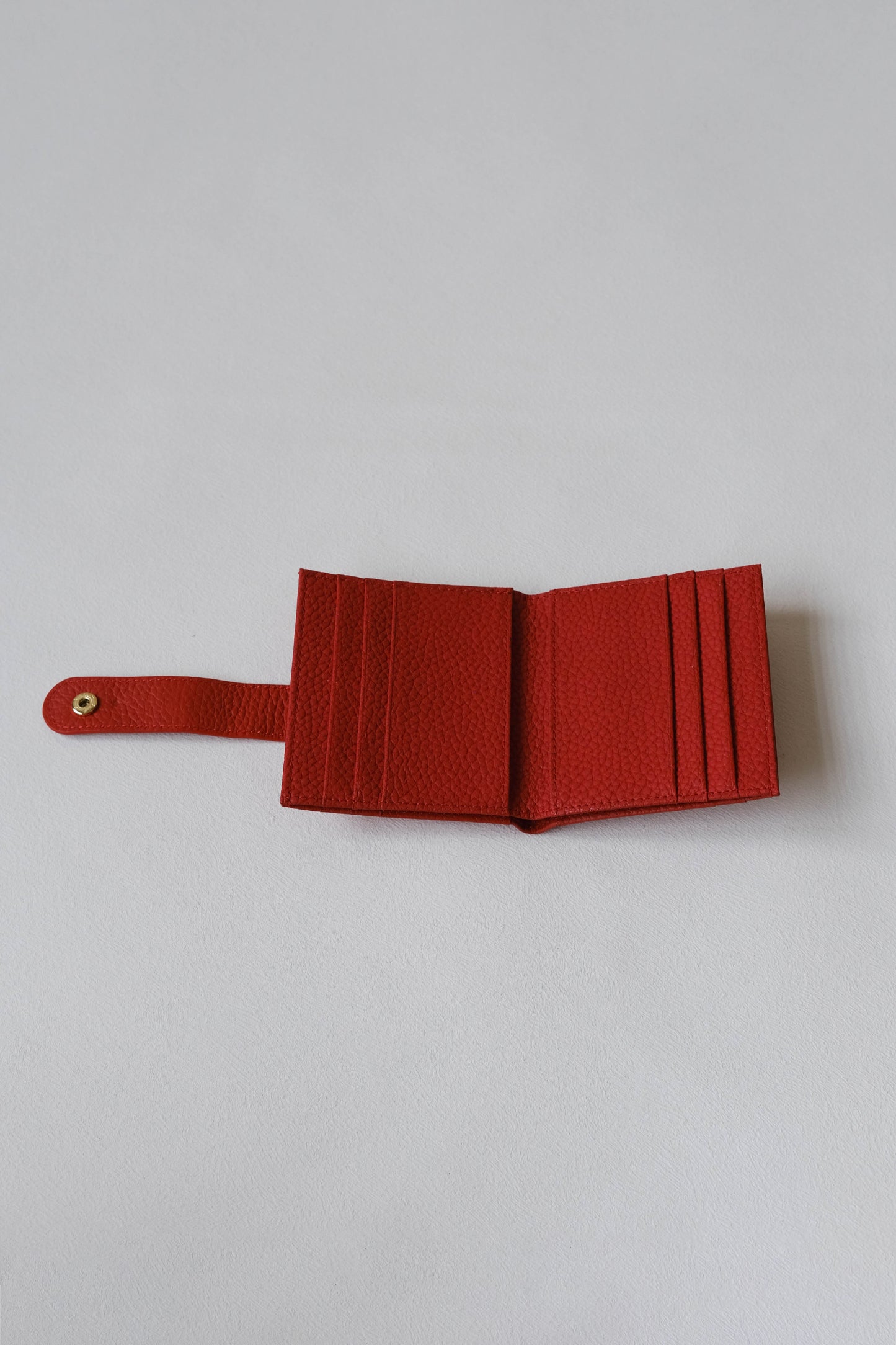 First Layer Genuine Leather Ultra-Thin Small Wallet In Red