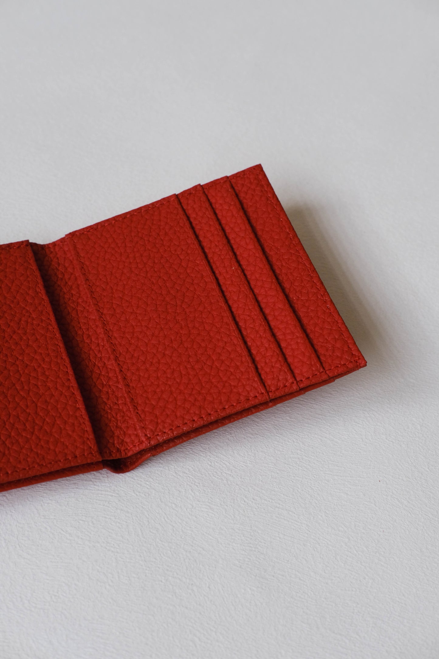 First Layer Genuine Leather Ultra-Thin Small Wallet In Red