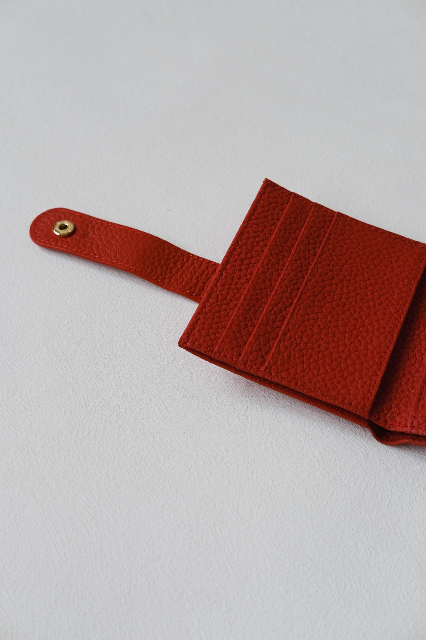 First Layer Genuine Leather Ultra-Thin Small Wallet In Red