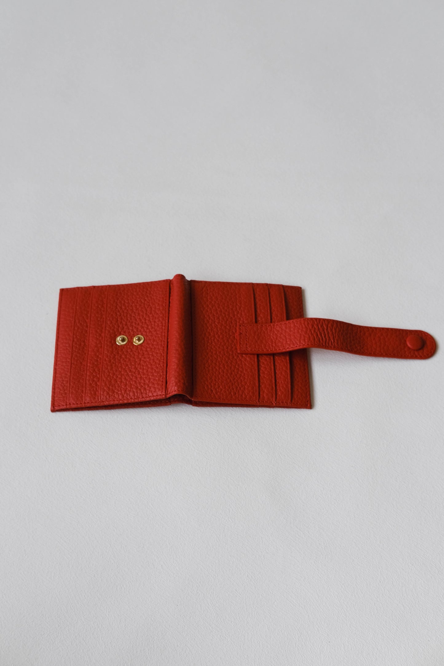 First Layer Genuine Leather Ultra-Thin Small Wallet In Red