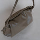 Drawstring Pleated Large Capacity Shoulder Bag in Mud Color