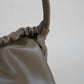 Drawstring Pleated Large Capacity Shoulder Bag in Mud Color
