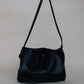 Drawstring Pleated Large Capacity Shoulder Bag in Classic Black
