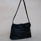 Drawstring Pleated Large Capacity Shoulder Bag in Classic Black