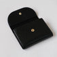 Oil Wax Lychee Textured Wallet In Classic Black