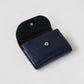 Oil Wax Lychee Textured Wallet In Dark Blue