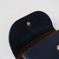 Oil Wax Lychee Textured Wallet In Dark Blue