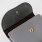 Oil Wax Lychee Textured Wallet In Grey