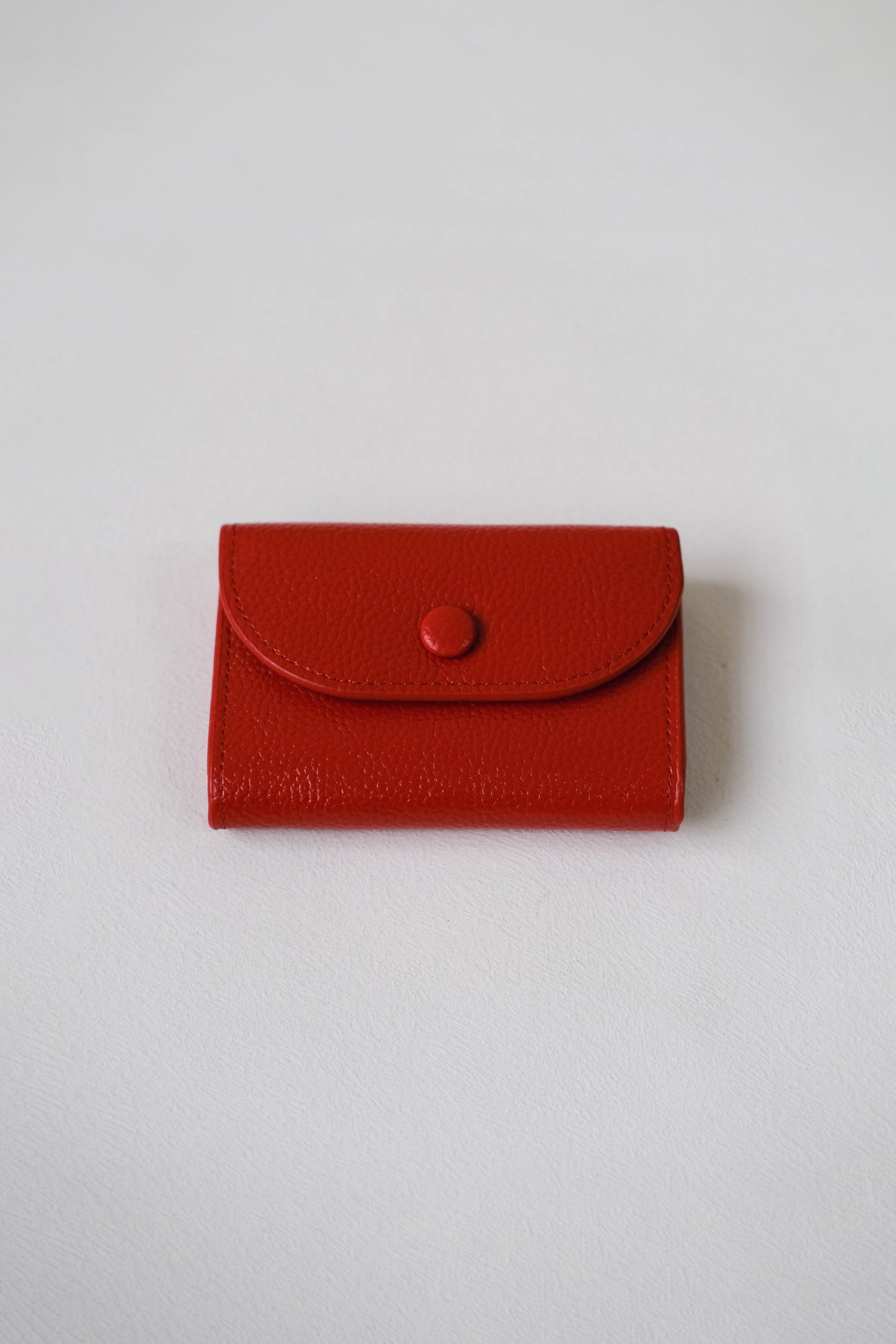 Oil Wax Lychee Textured Wallet In Red