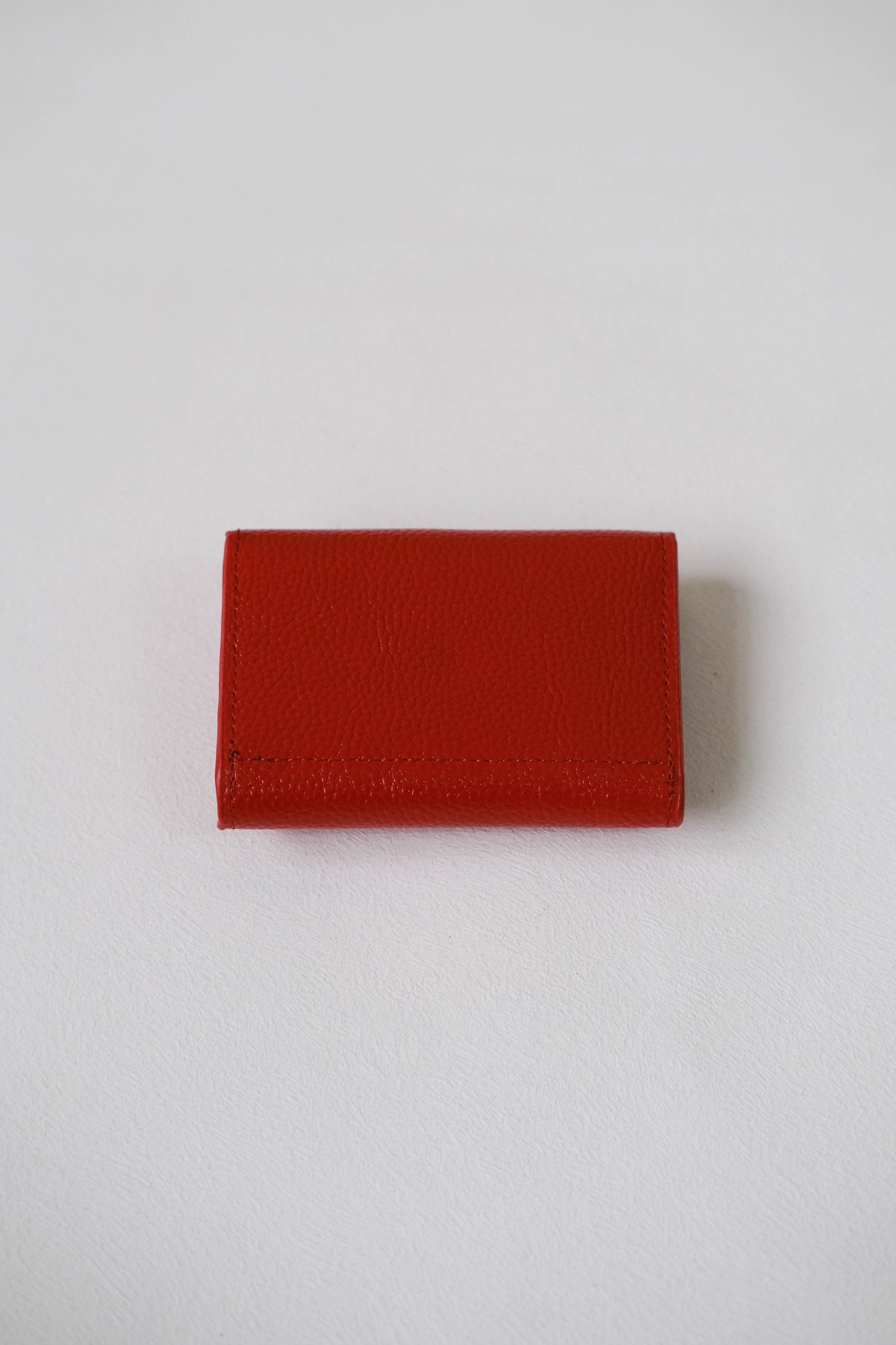 Oil Wax Lychee Textured Wallet In Red