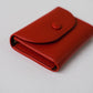 Oil Wax Lychee Textured Wallet In Red
