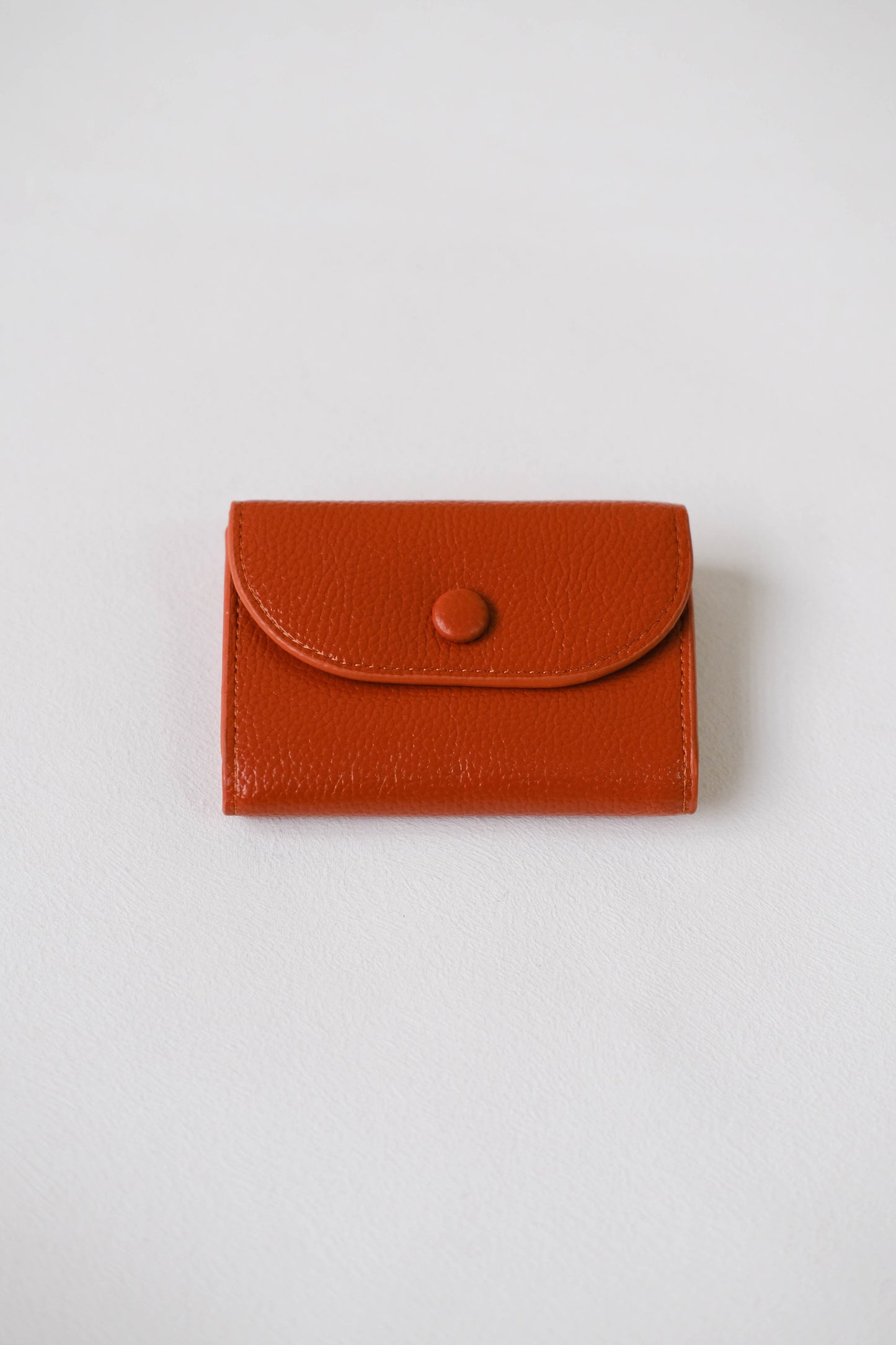 Oil Wax Lychee Textured Wallet In Orange