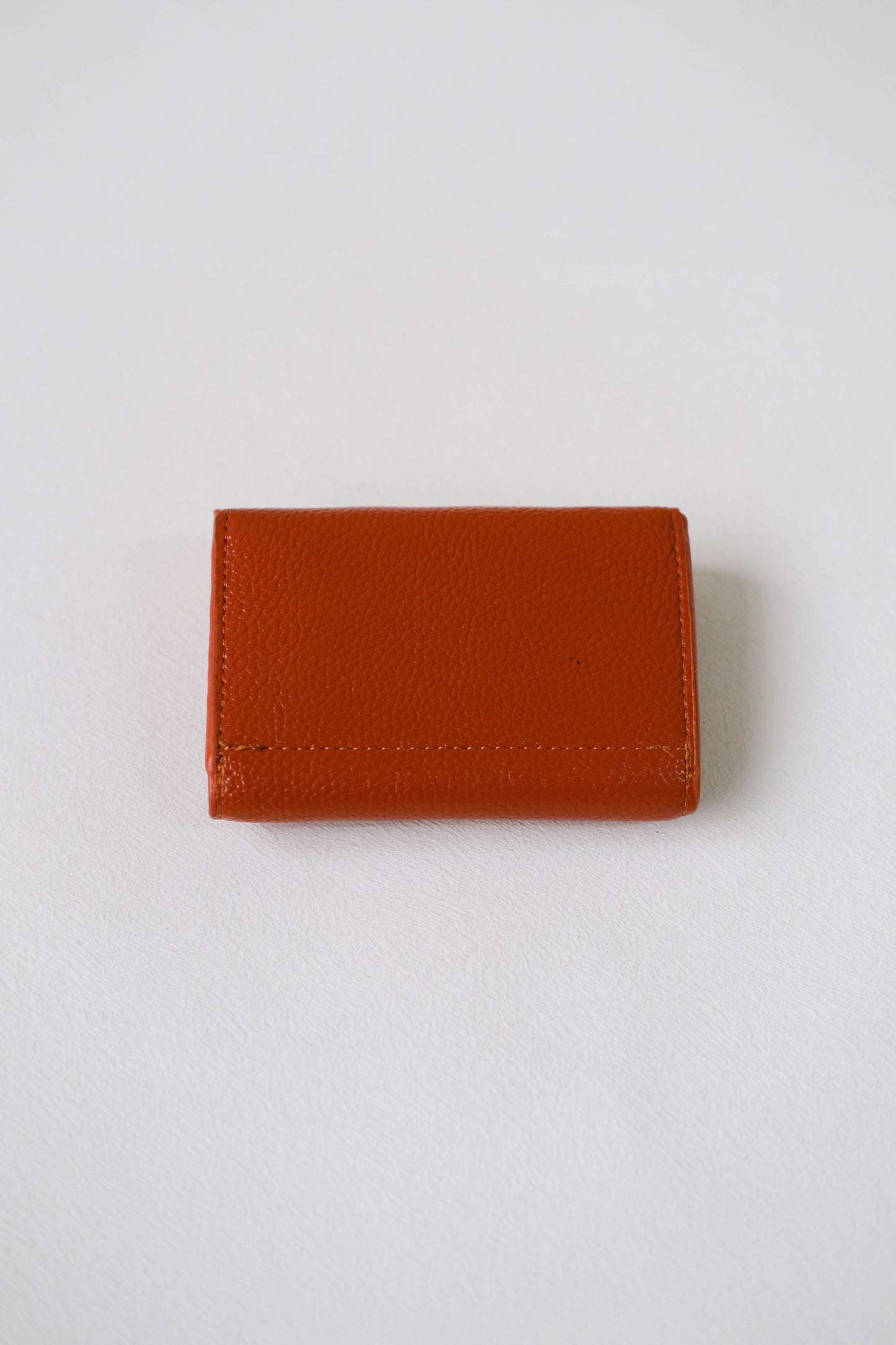 Oil Wax Lychee Textured Wallet In Orange