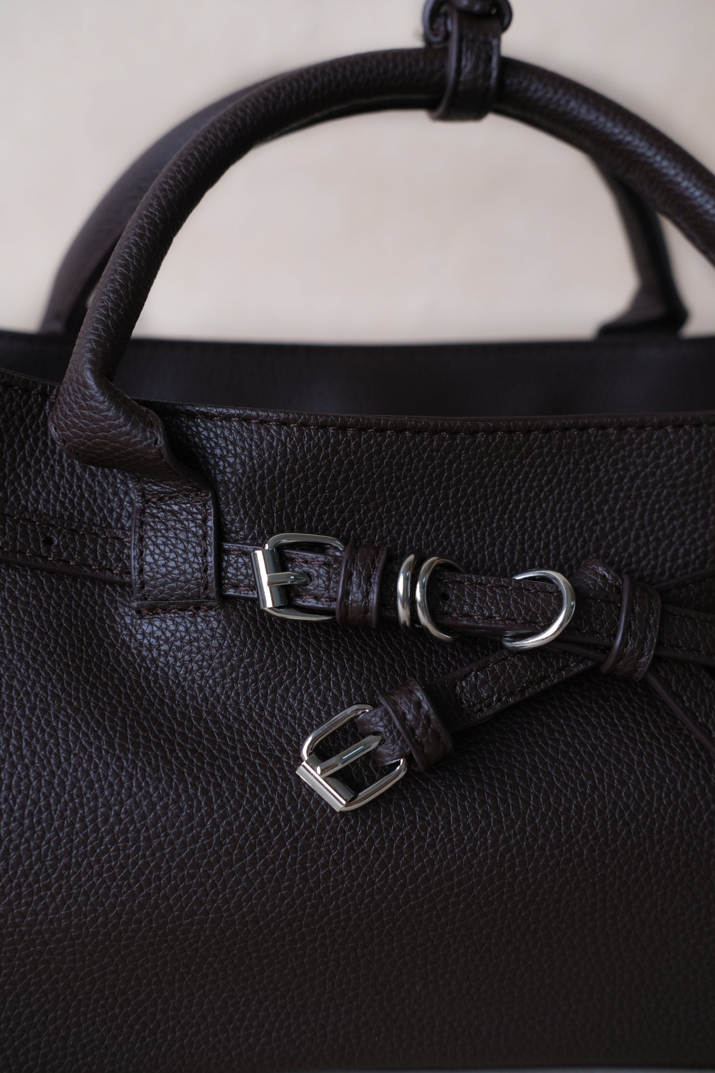 Luna Belted Baguette - Coffee