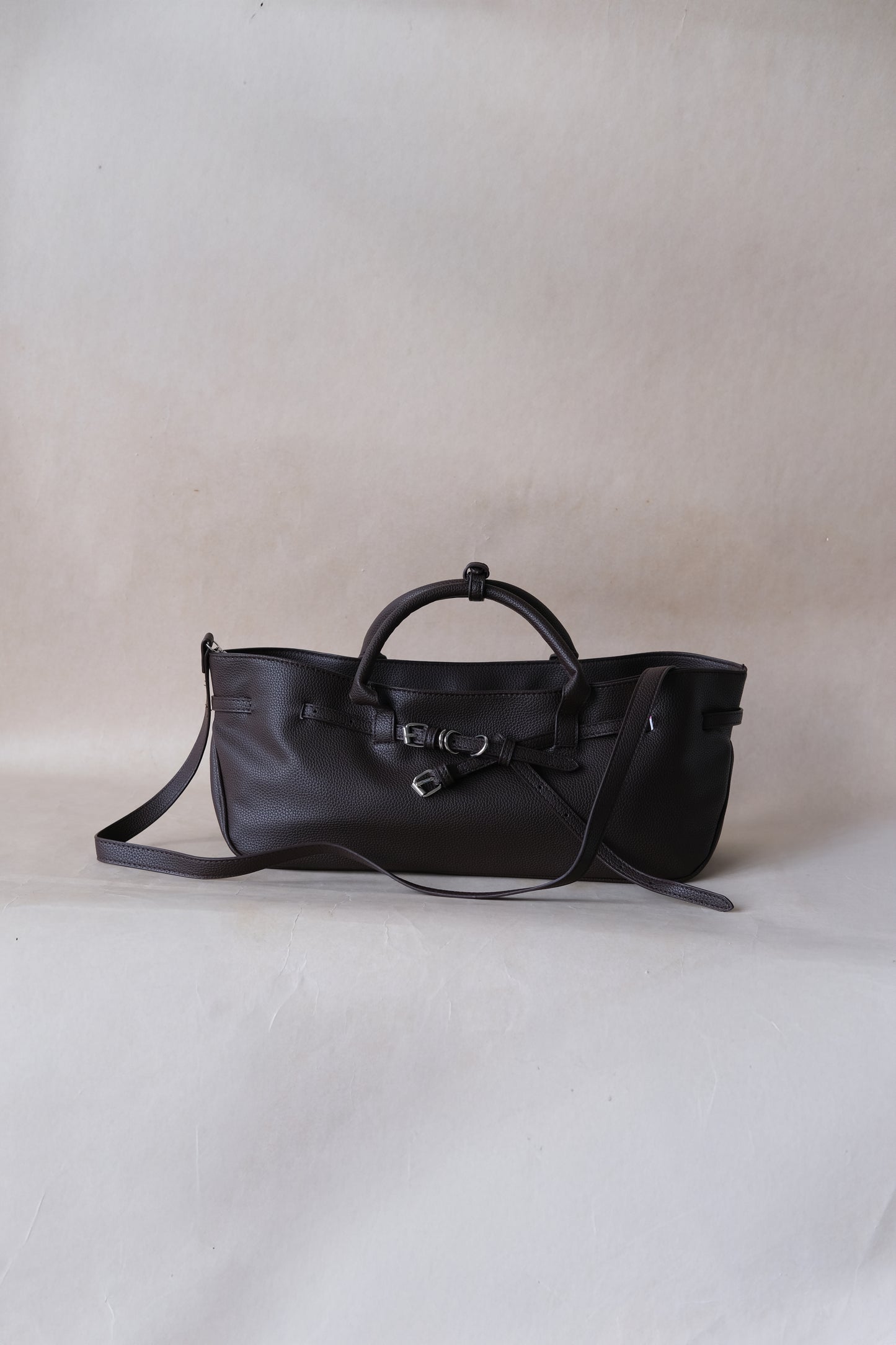 Luna Belted Baguette - Coffee