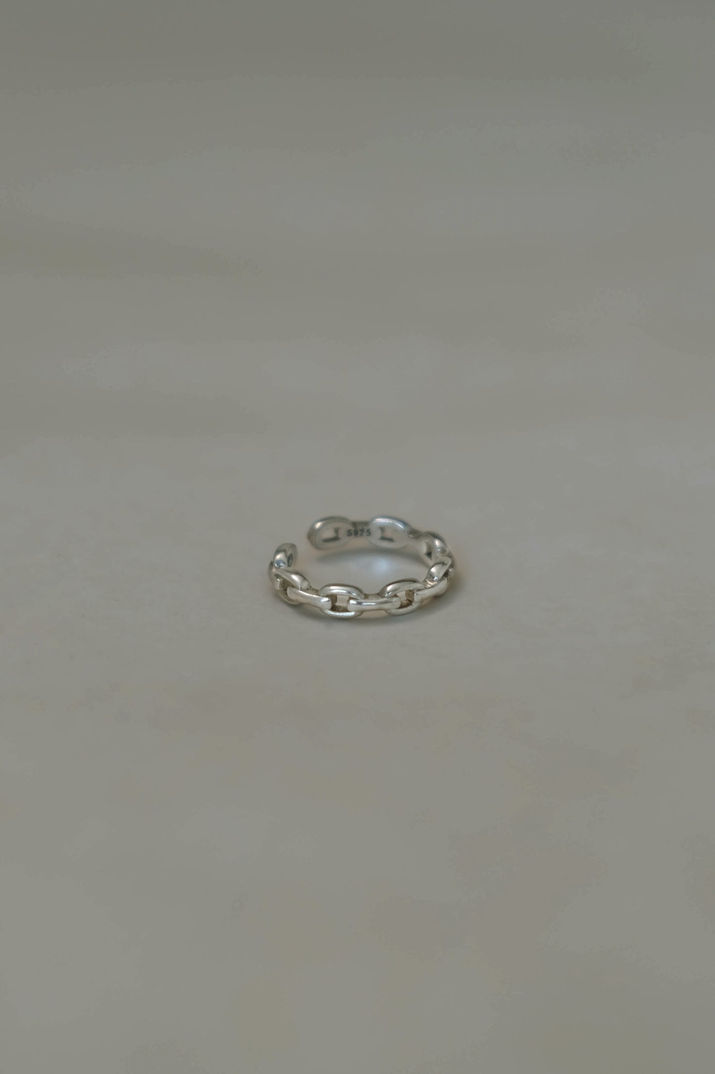 Mini french style chain ring in Sterling Silver