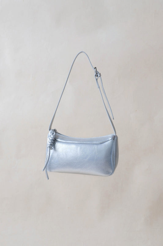 One Shoulder Underarm + Crossbody Pillow Bag In Silver