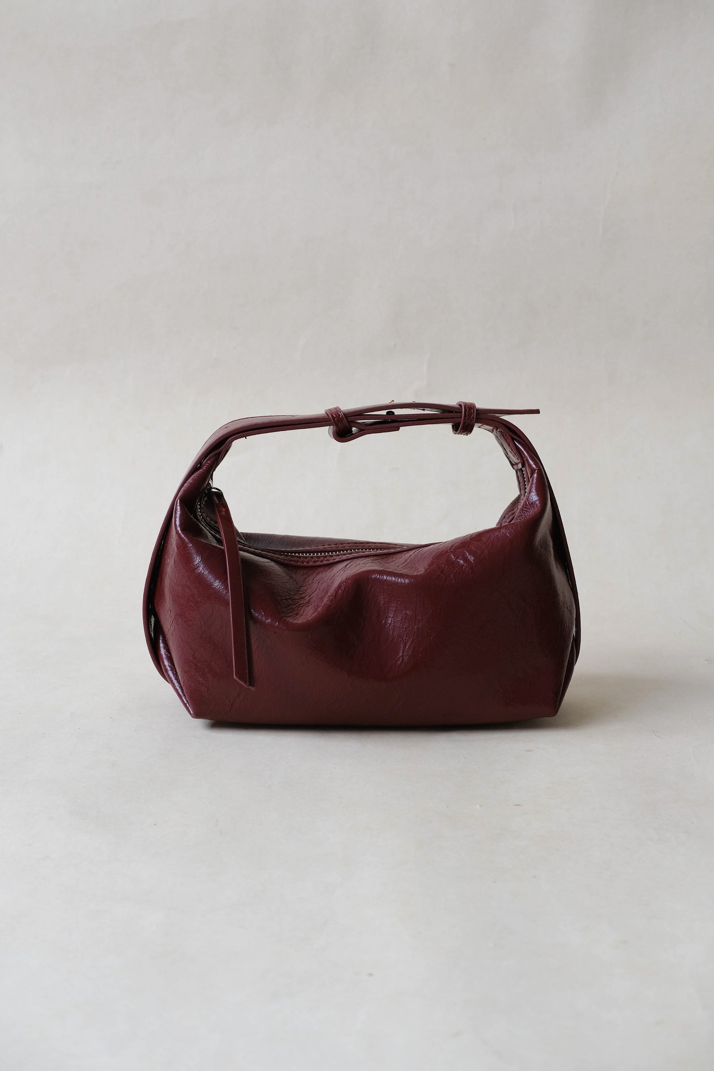 French Retro Lunch Box Bag In Wine Red