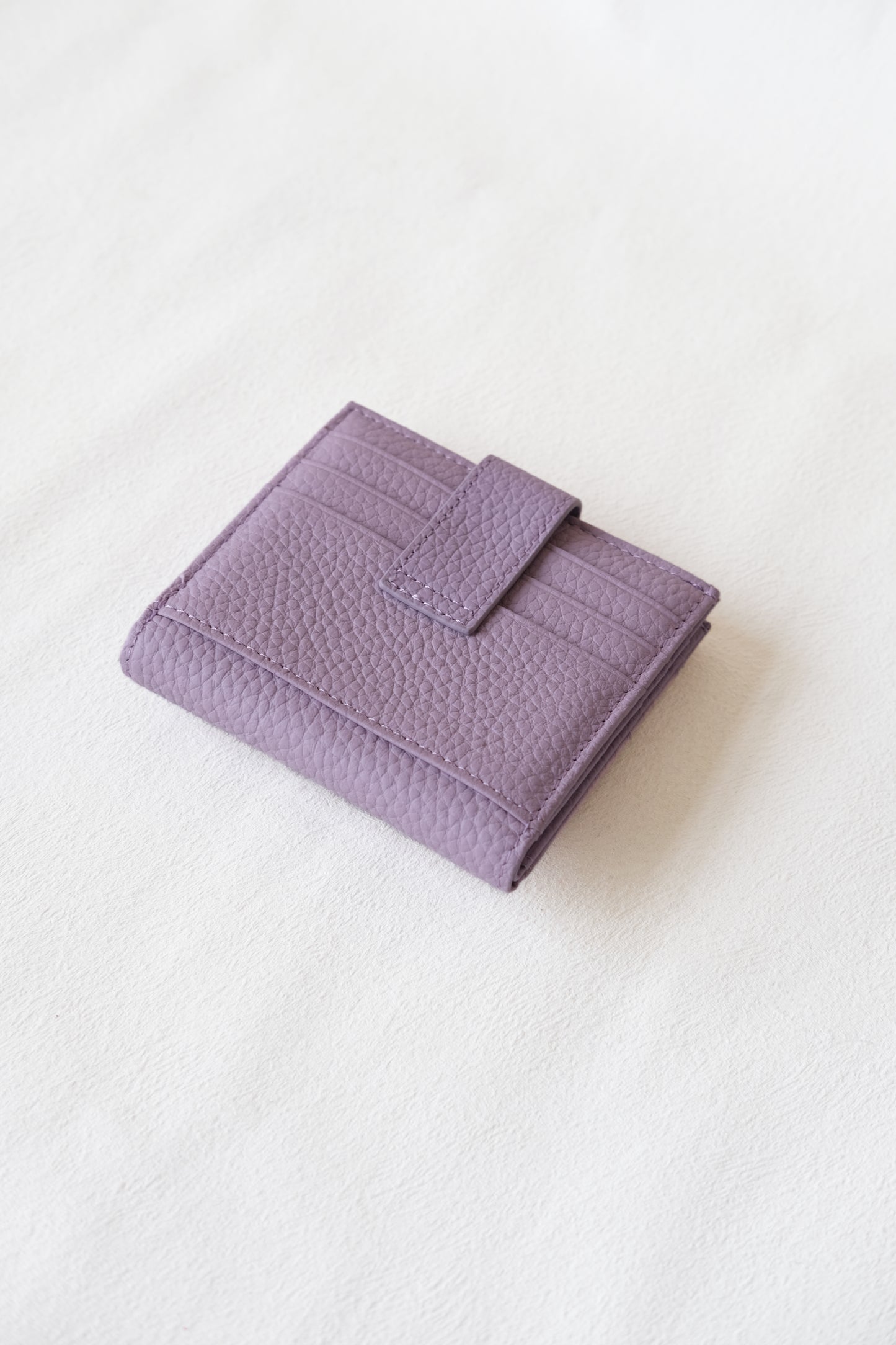 First Layer Genuine Leather Ultra-Thin Small Wallet In Purple