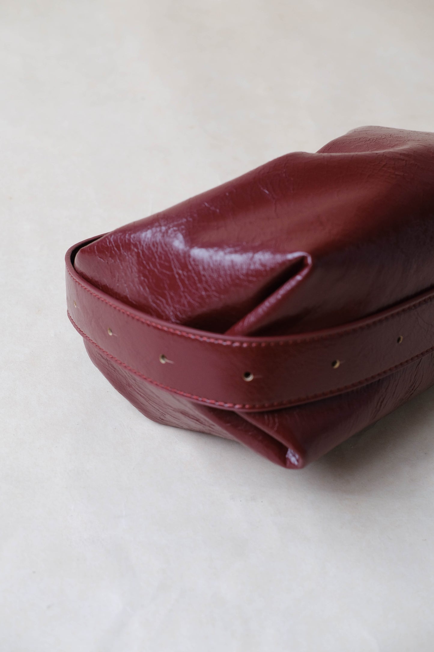 French Retro Lunch Box Bag In Wine Red