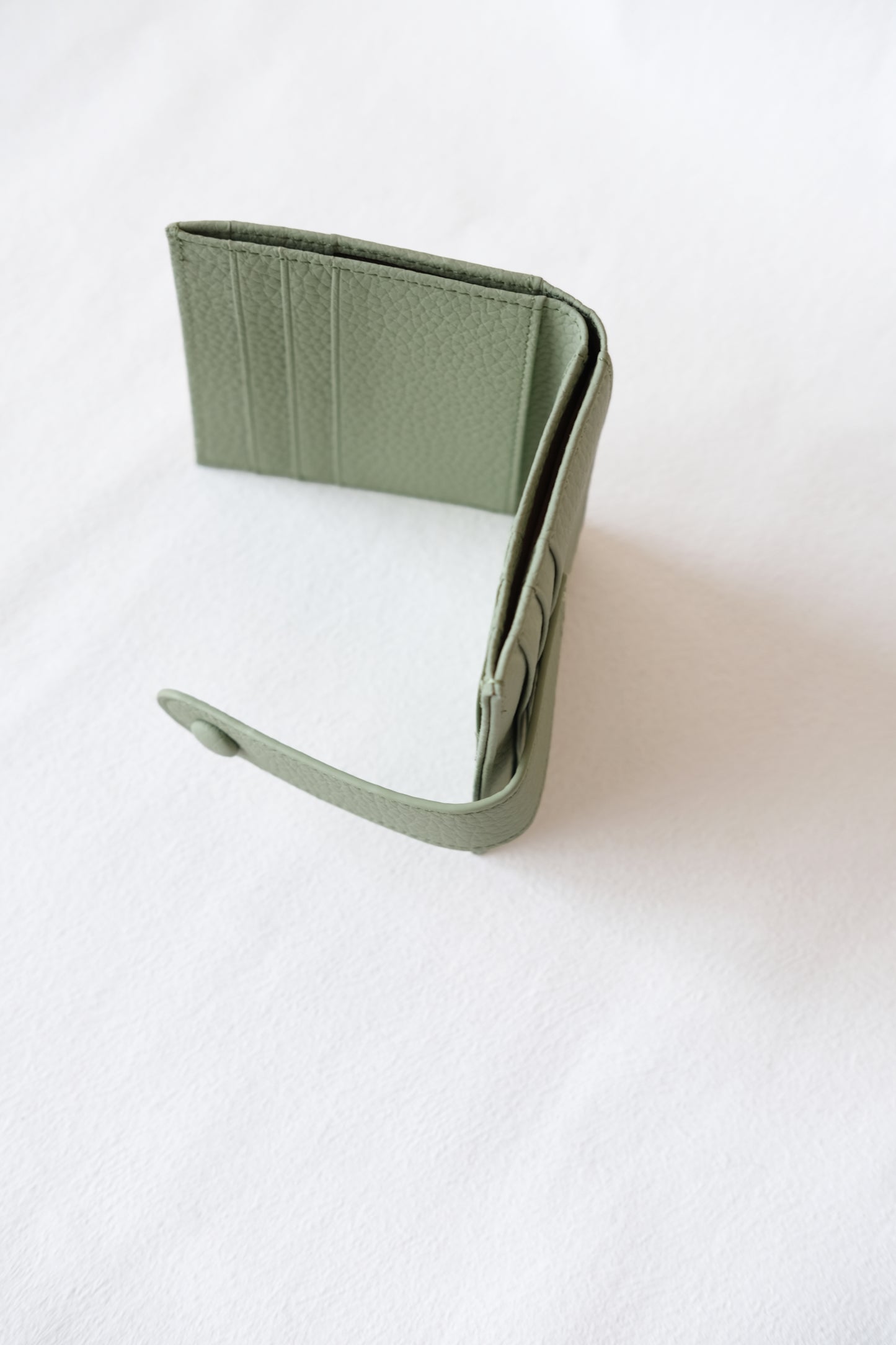 First Layer Genuine Leather Ultra-Thin Small Wallet In Green