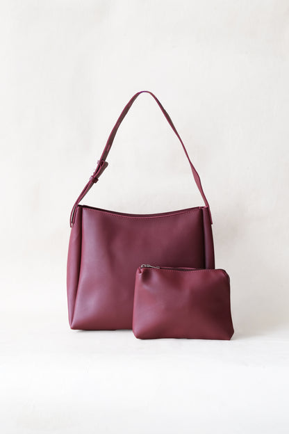 The Elara Tote - Wine Red