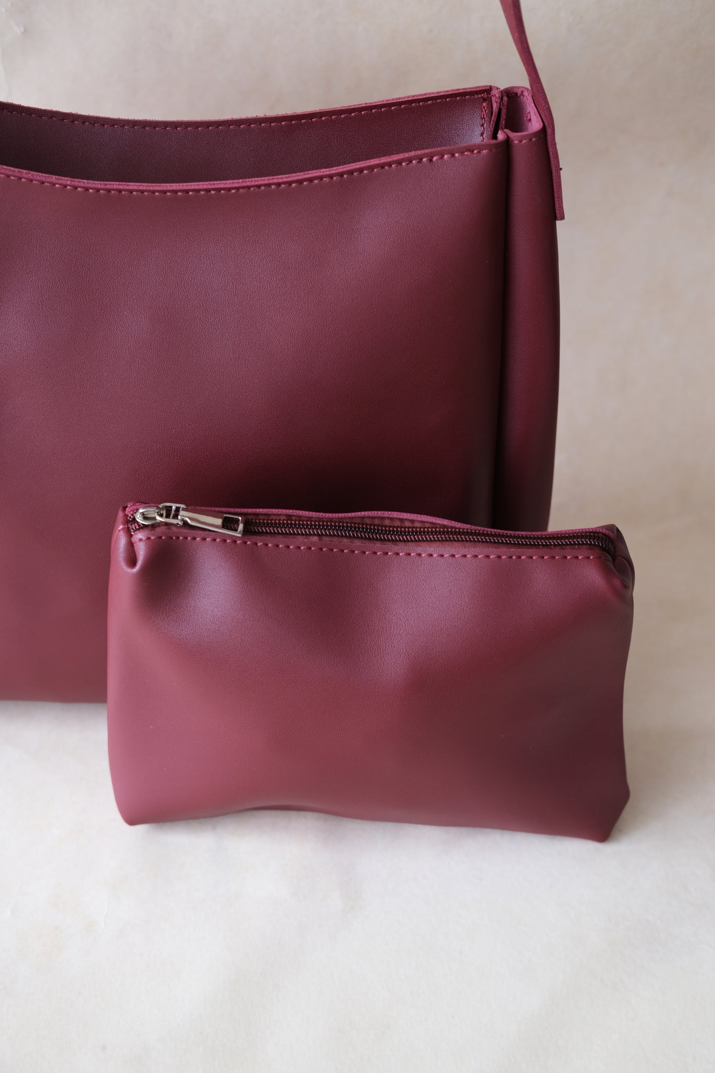 The Elara Tote - Wine Red