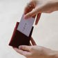 Handmade Cowhide Card Clip In Wine Red
