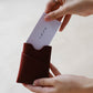 Handmade Cowhide Card Clip In Wine Red