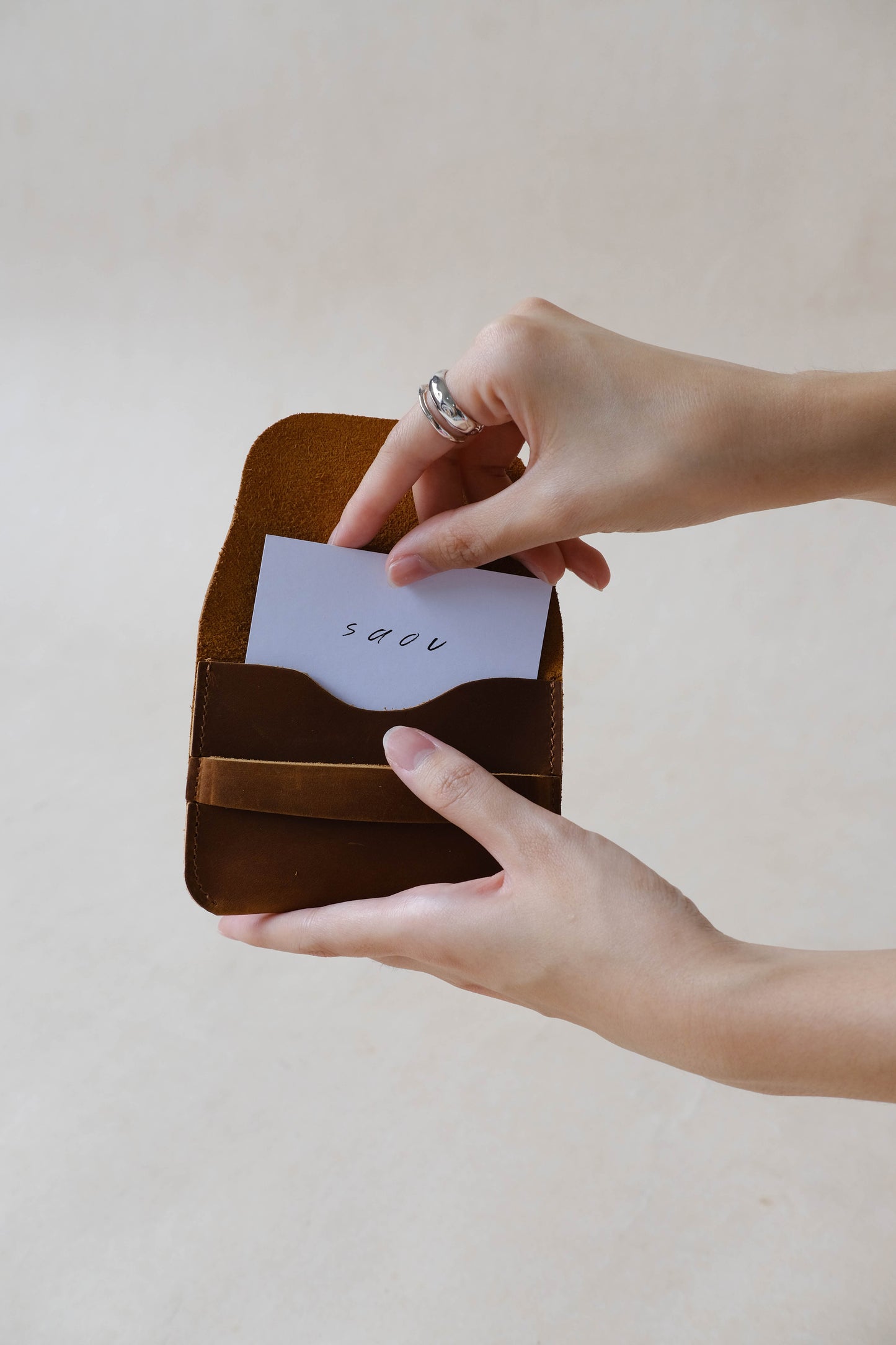 Handmade Genuine Leather Wallet In Brown