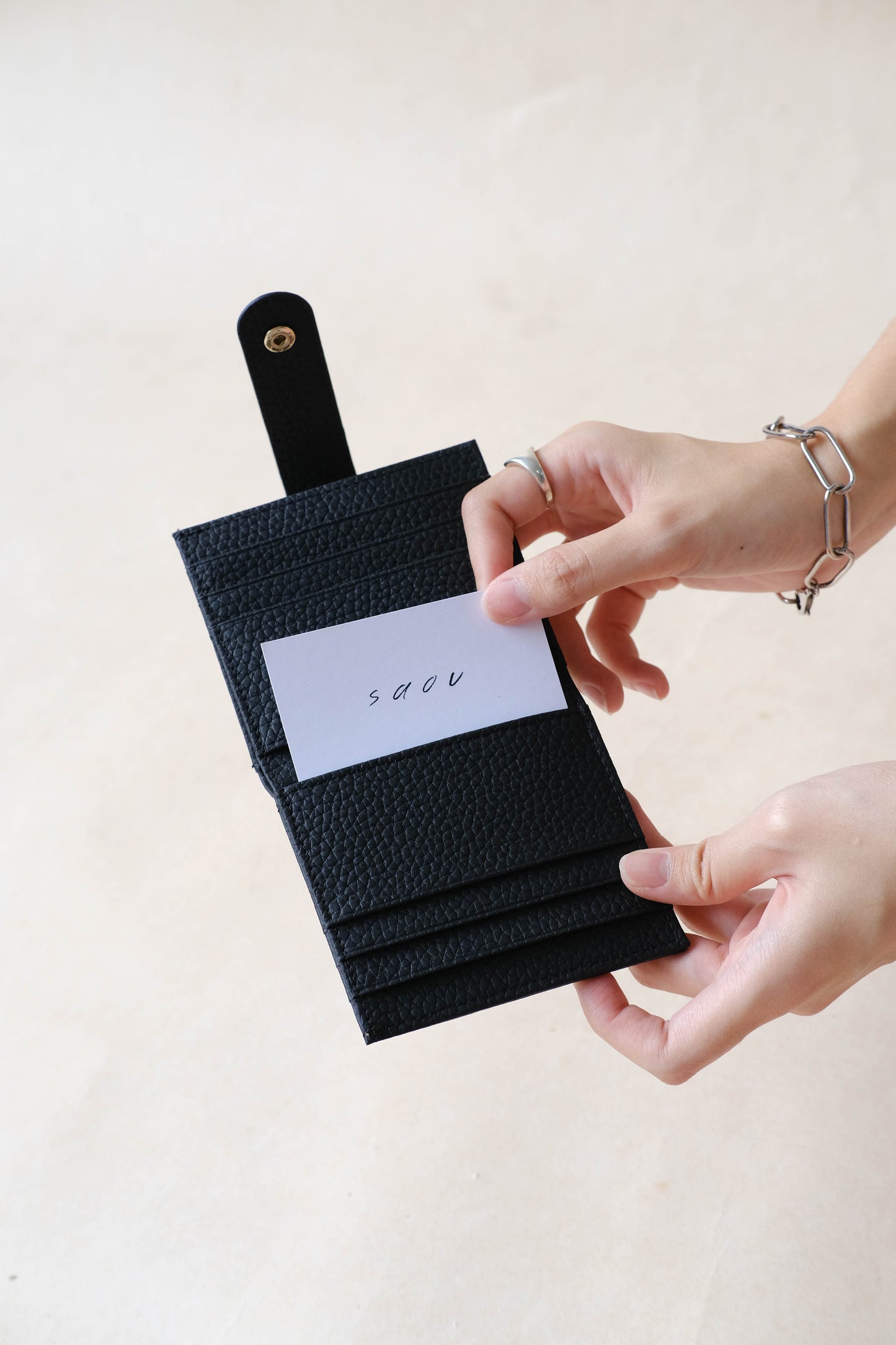 First Layer Genuine Leather Ultra-Thin Small Wallet In Classic Black