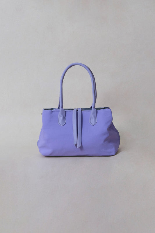 Mini Classic Flow Vegan Leather Tote -Purple Grey