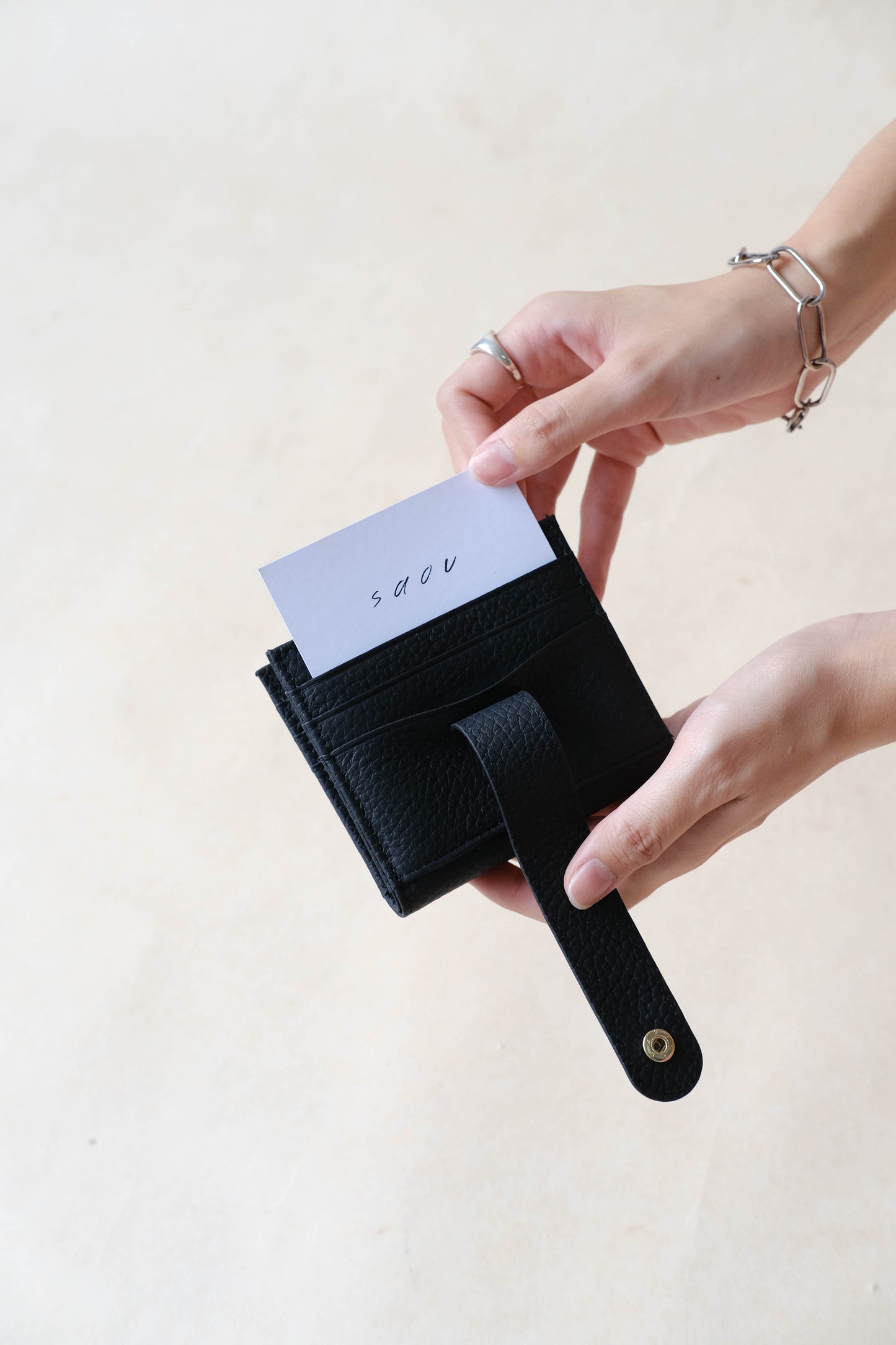 First Layer Genuine Leather Ultra-Thin Small Wallet In Classic Black