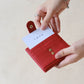 First Layer Genuine Leather Ultra-Thin Small Wallet In Red