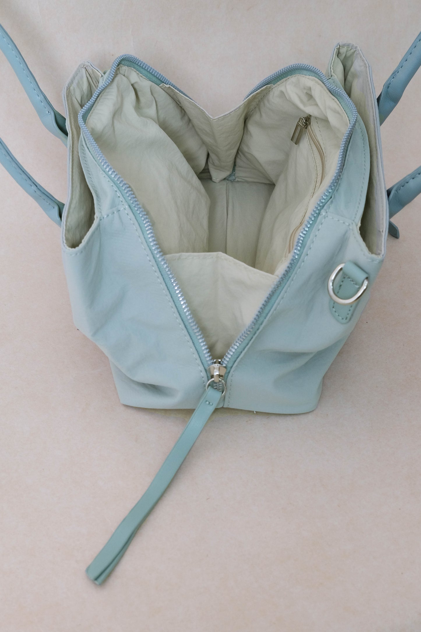 Mini Classic Flow Vegan Leather Tote - Mint Green