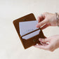 French Handmade Minimalist Wallet In Brown