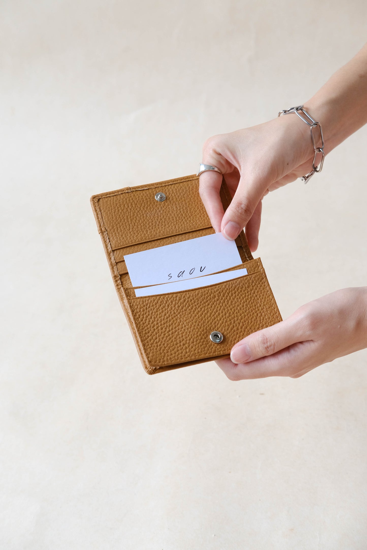 Genuine Leather Multifunctional Card Holder In Coffee