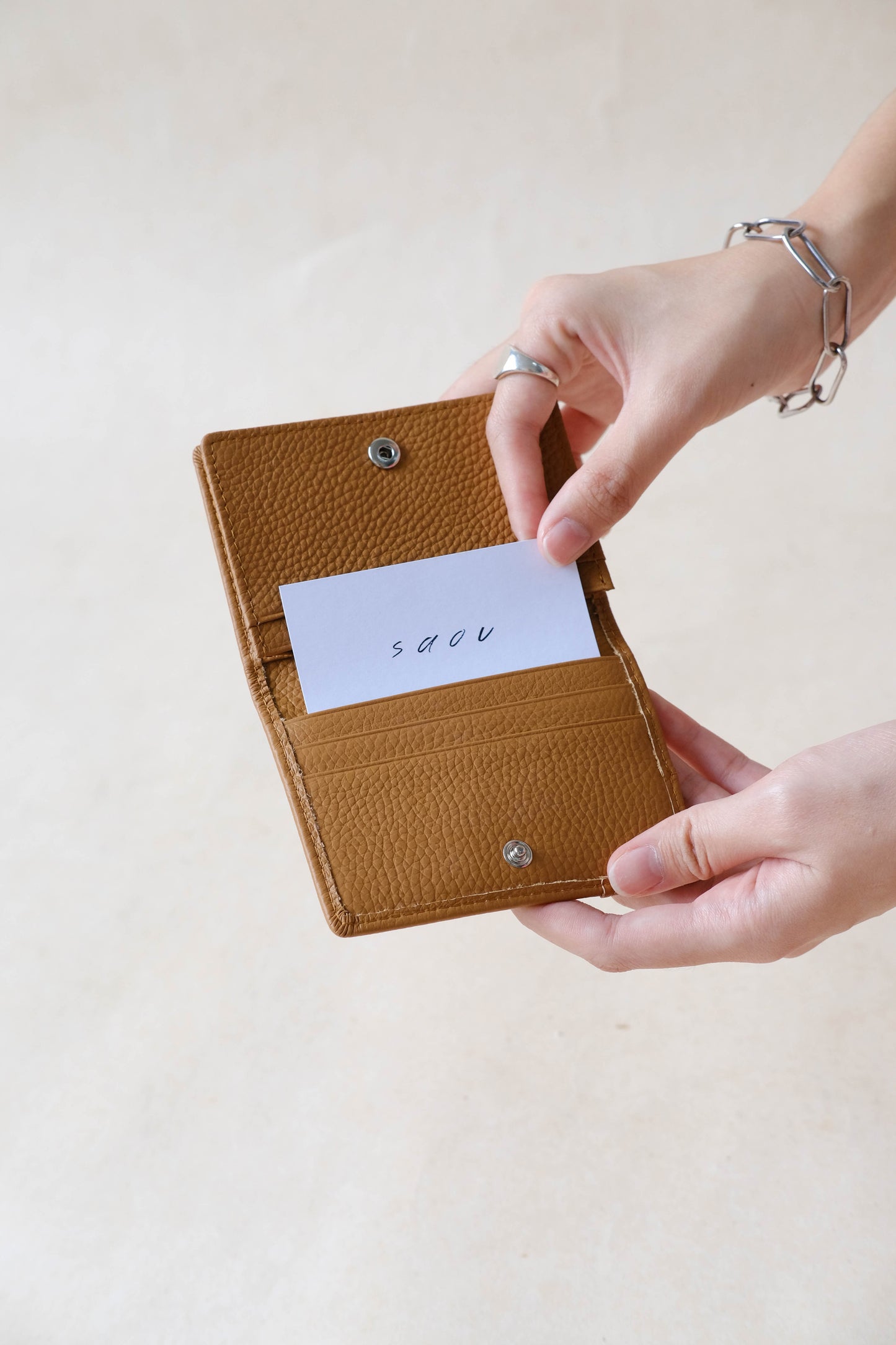 Genuine Leather Multifunctional Card Holder In Coffee