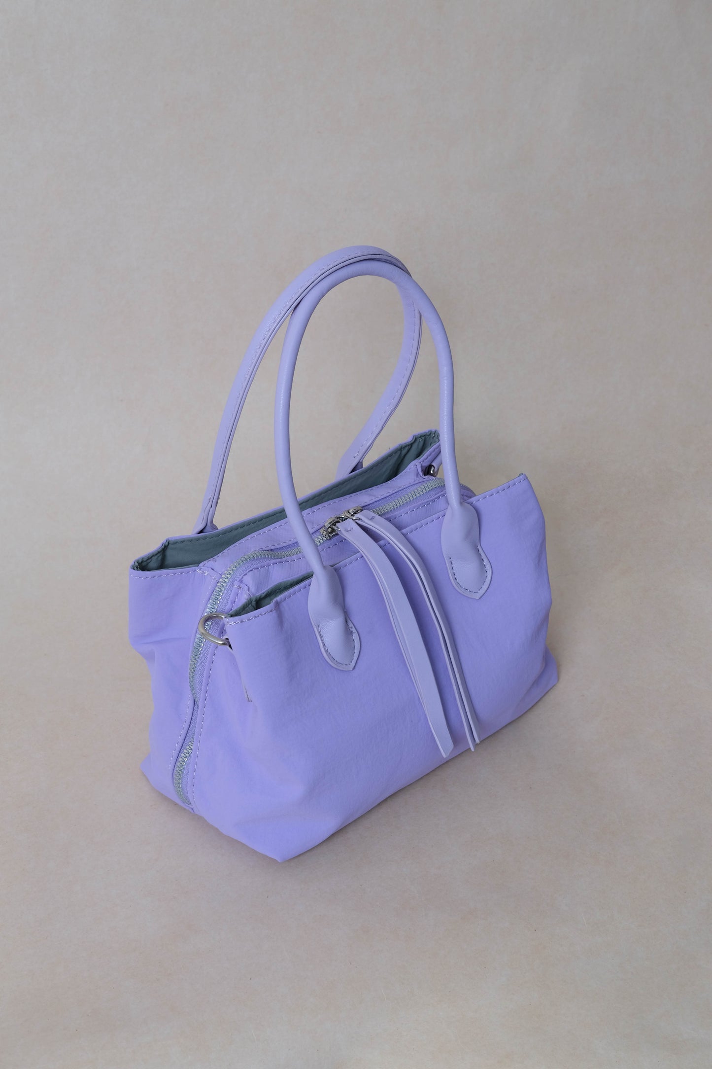 Mini Classic Flow Vegan Leather Tote -Purple Grey