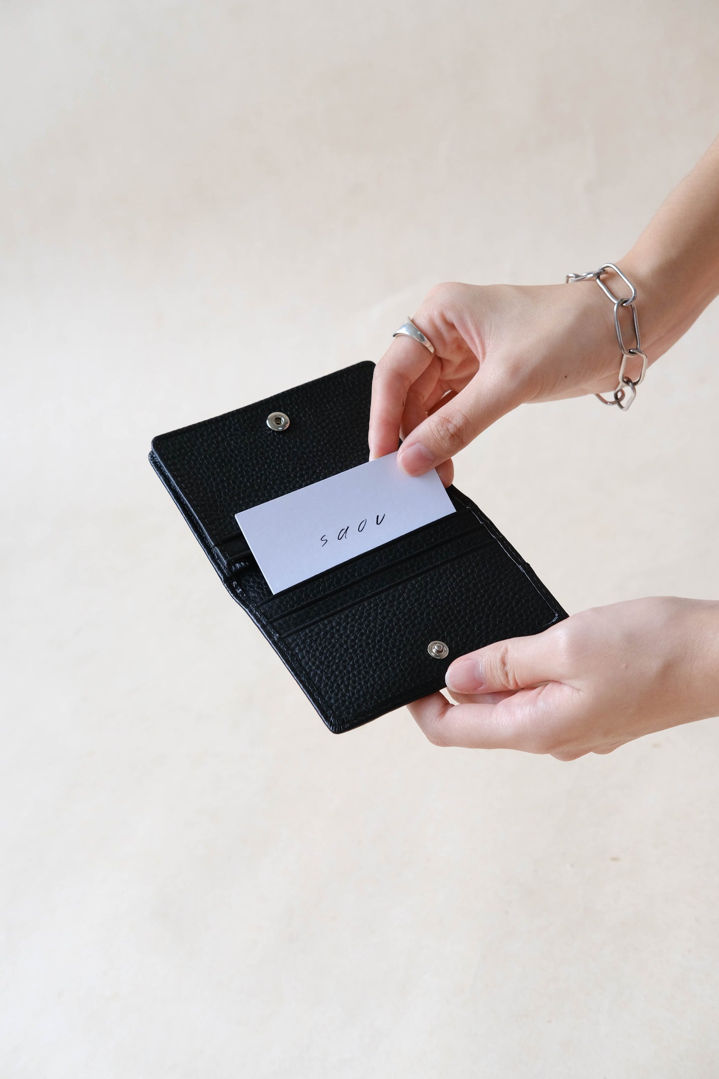 Genuine Leather Multifunctional Card Holder In Classic Black