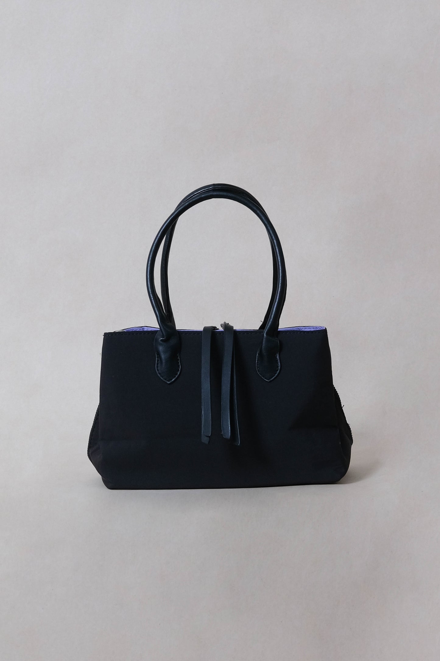 Mini Classic Flow Vegan Leather Tote - Black Purple