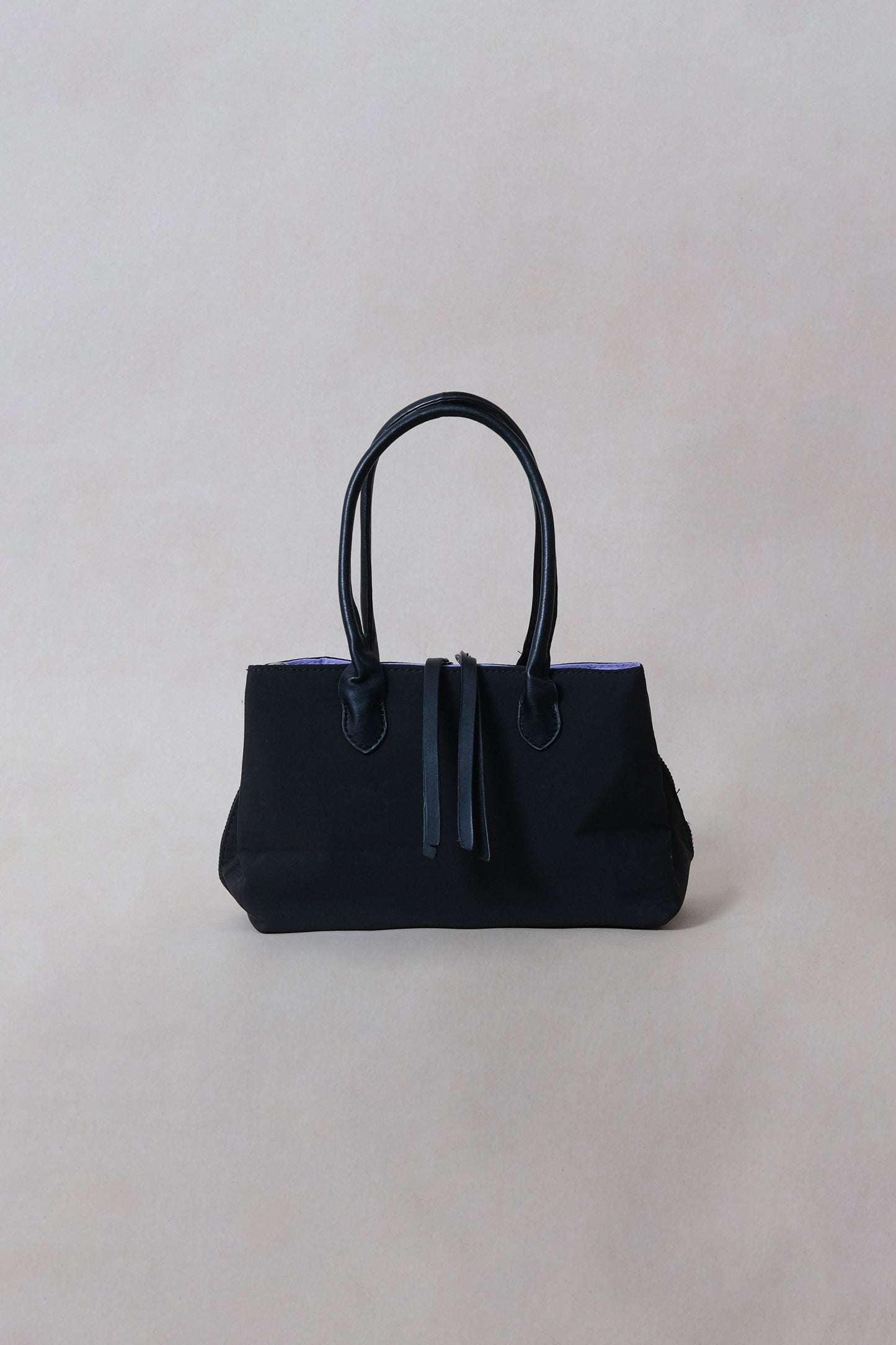 Mini Classic Flow Vegan Leather Tote - Black Purple