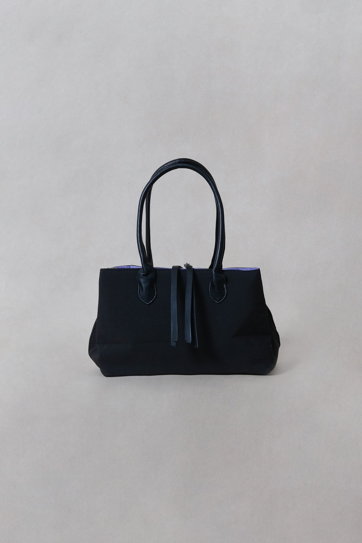Mini Classic Flow Vegan Leather Tote - Black Purple